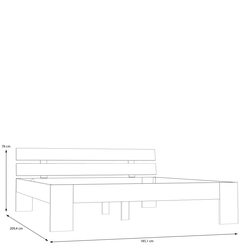 Двойно легло PIROA 180x200 см бежово