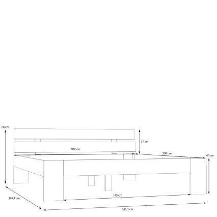 Двойно легло PIROA 180x200 см бежово