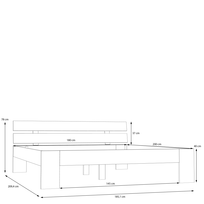 Двойно легло PIROA 180x200 см бежово