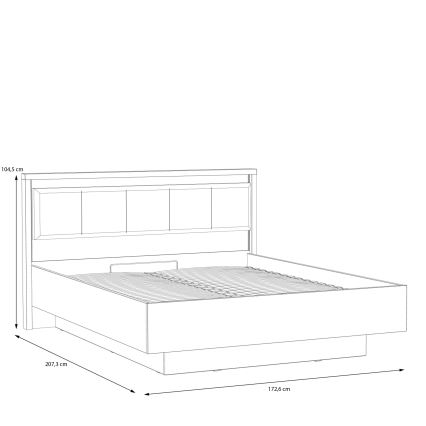 Двойно легло с място за съхранение OREN 160x200 см кафяво/черно