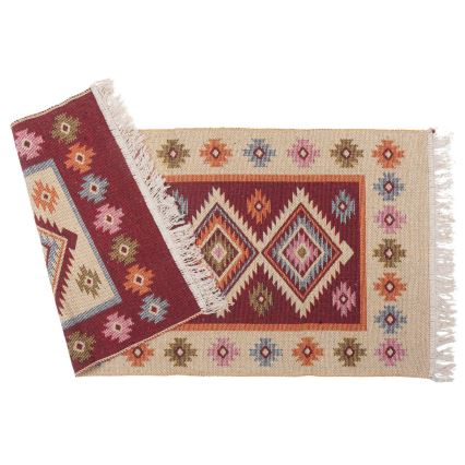Двулицев ориенталски килим KILIM 80 x 150 см червено/бежово
