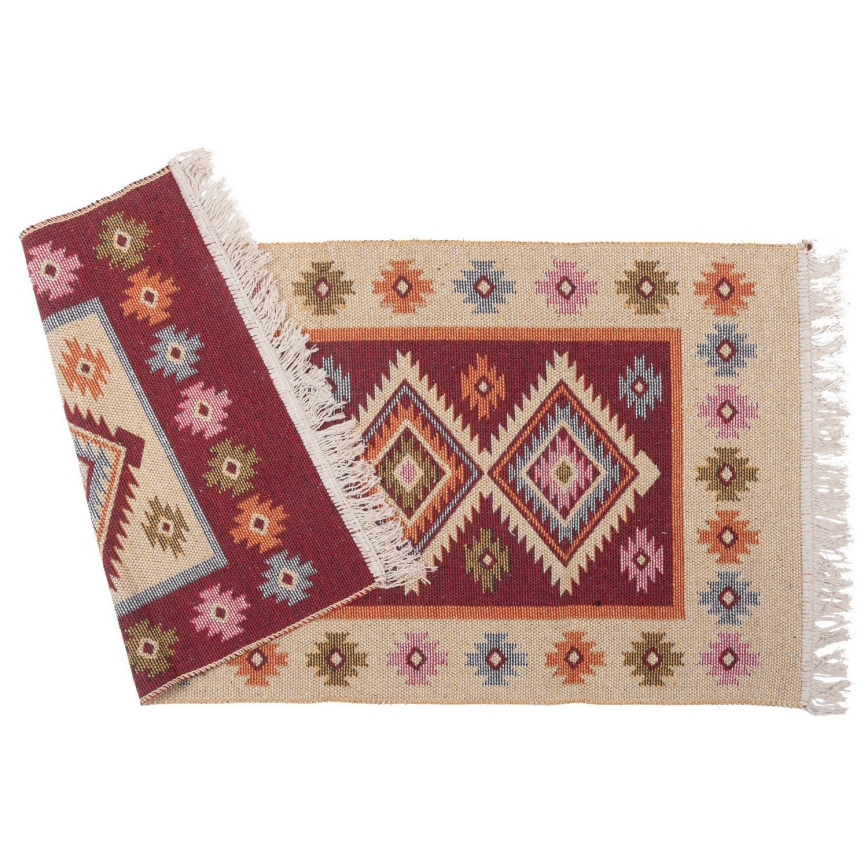 Двулицев ориенталски килим KILIM 80 x 150 см червено/бежово
