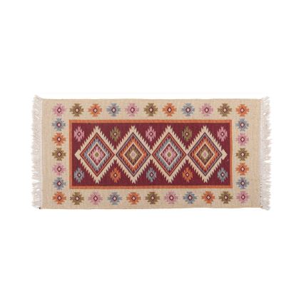 Двулицев ориенталски килим KILIM 80 x 150 см червено/бежово