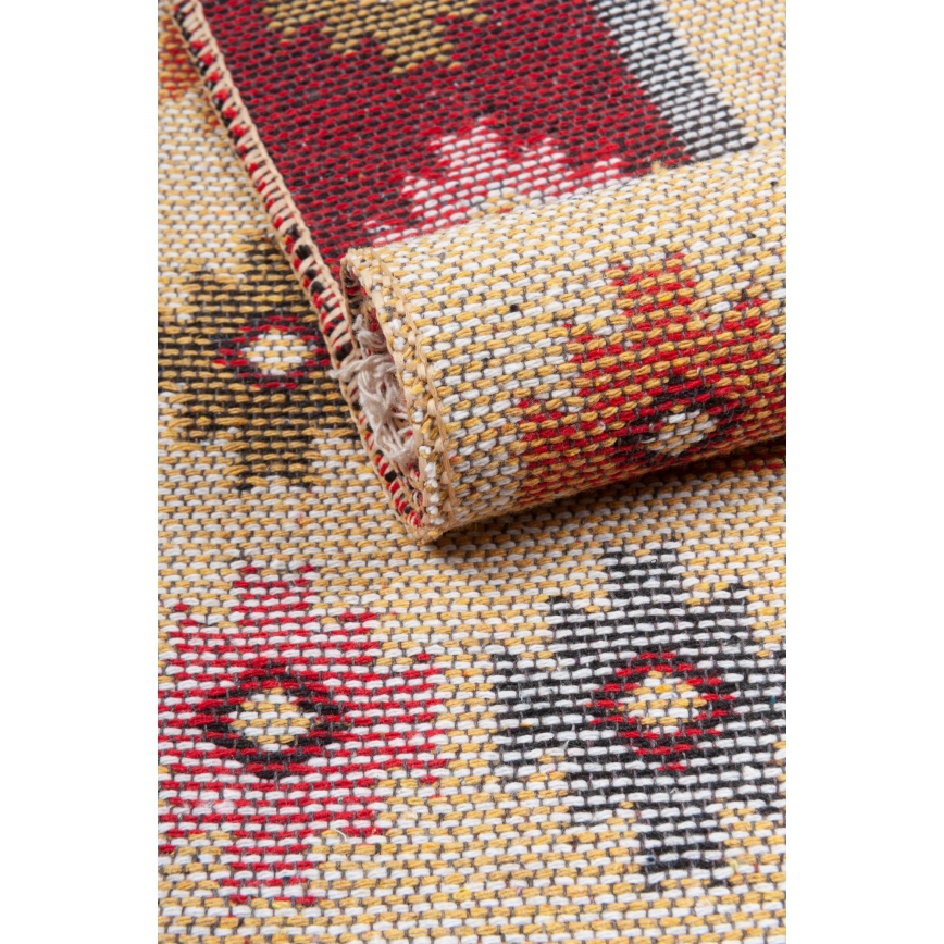 Двулицев ориенталски килим KILIM 80 x 150 см червено/бежово