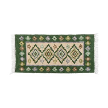 Двулицев ориенталски килим KILIM 80x150 cm зелен/бежов
