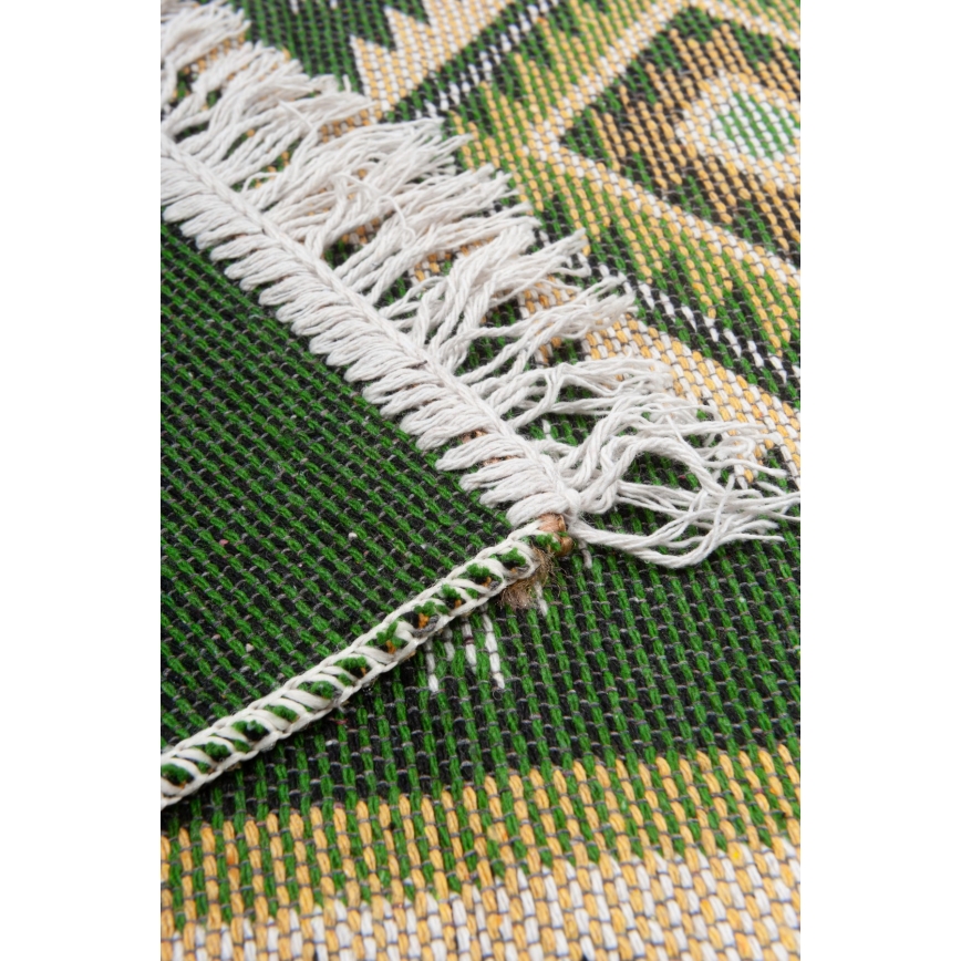Двулицев ориенталски килим KILIM 80x150 cm зелен/бежов