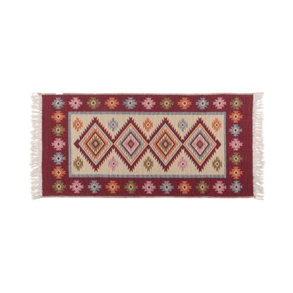 Двулицев ориенталски килим KILIM 80x150 см червен/бежов