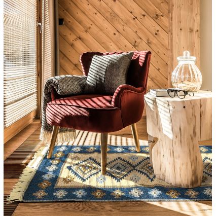 Двулицев ориенталски килим KILIM 80x150 см син/бежов