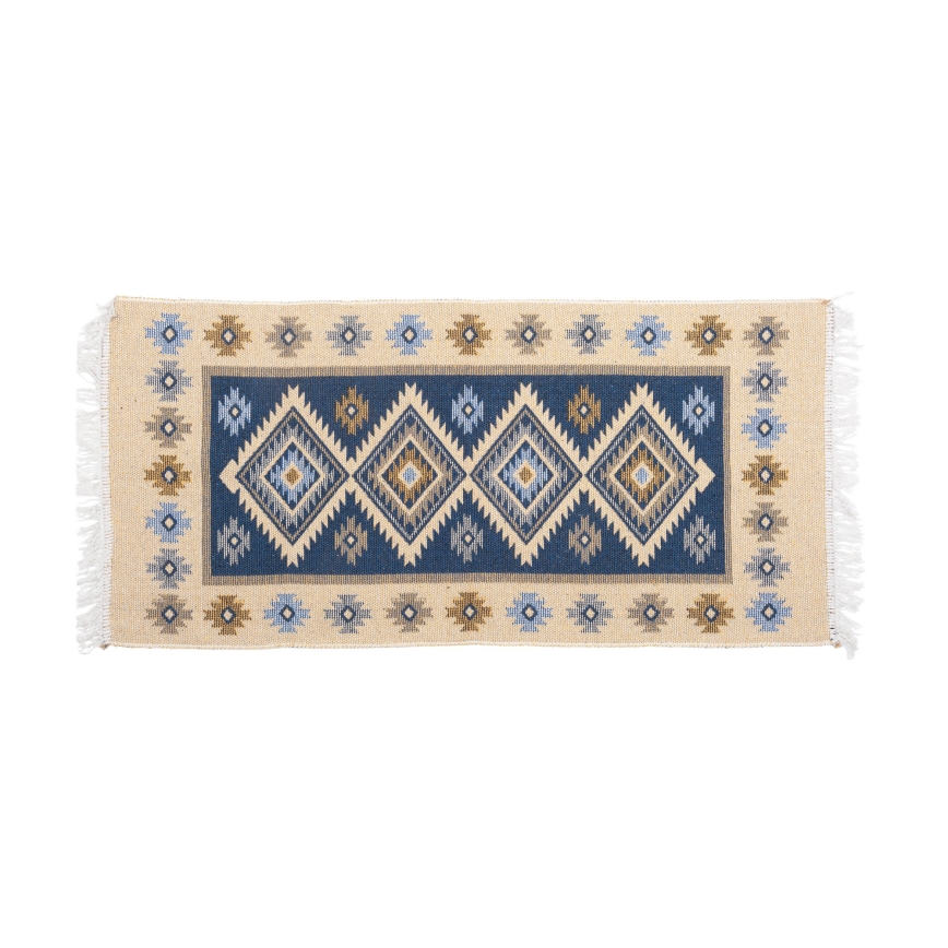Двулицев ориенталски килим KILIM 80x150 см син/бежов