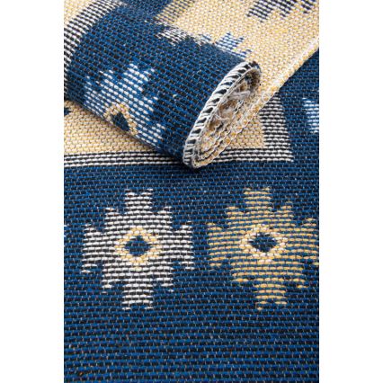 Двулицев ориенталски килим KILIM 80x150 см син/бежов