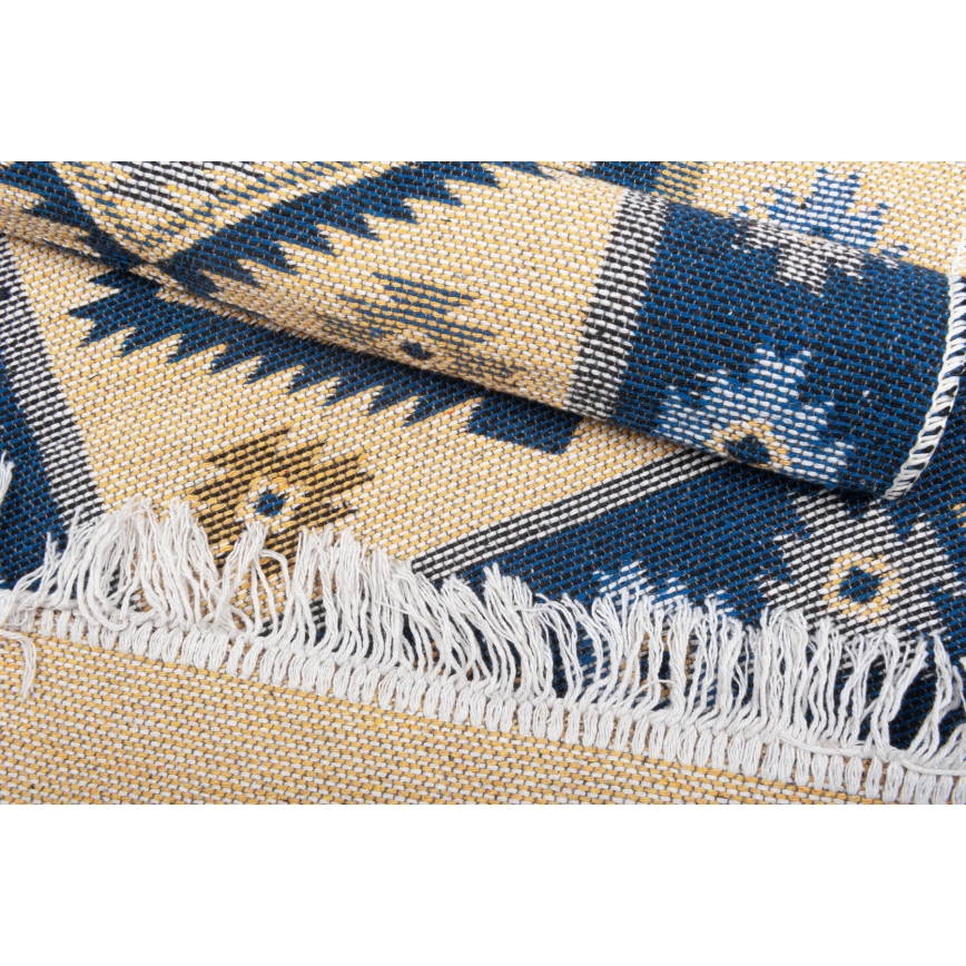 Двулицев ориенталски килим KILIM 80x150 см син/бежов