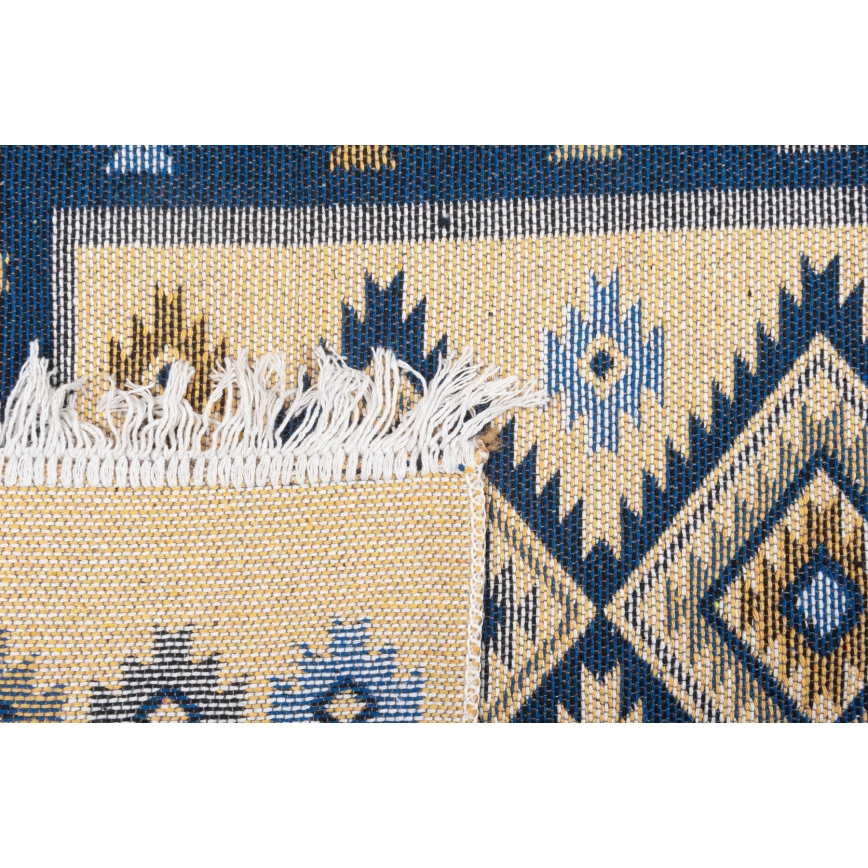 Двулицев ориенталски килим KILIM 80x150 см син/бежов