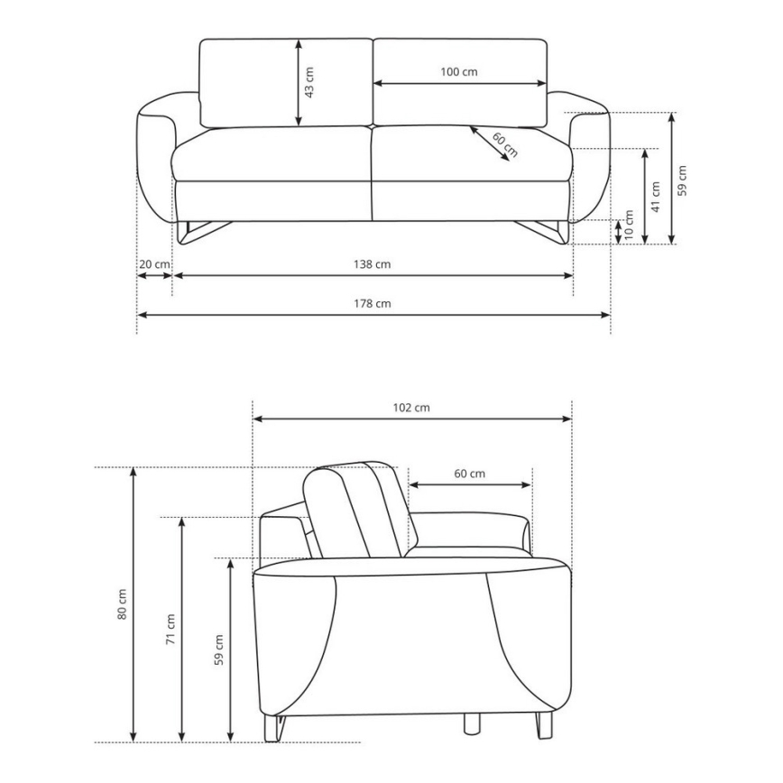 Двуместен диван AVESTA в синьо