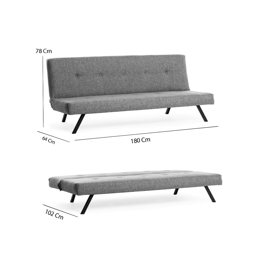 Двуместен диван LOKO в светлосив цвят