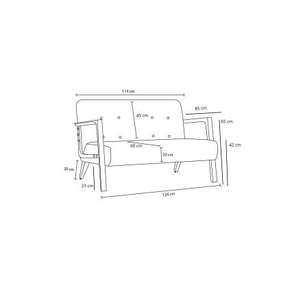 Двуместен диван TUMI, кафяв
