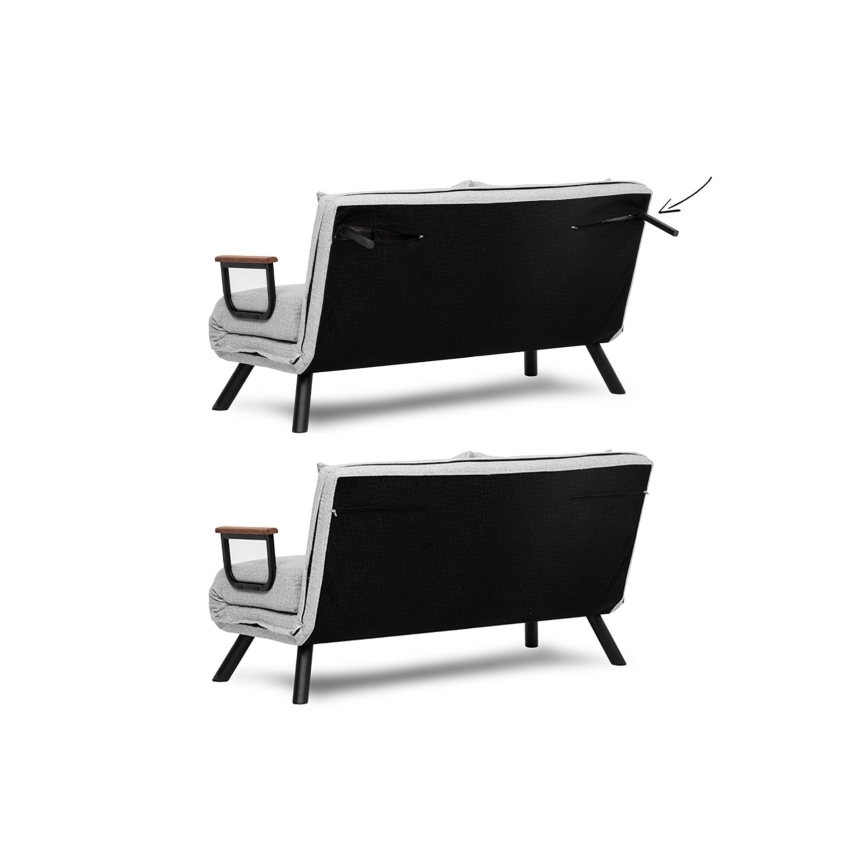 Двуместен разтегателен диван QIRA, сив