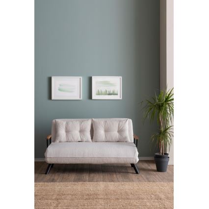 Двуместен разтегателен диван QIRA в бяло