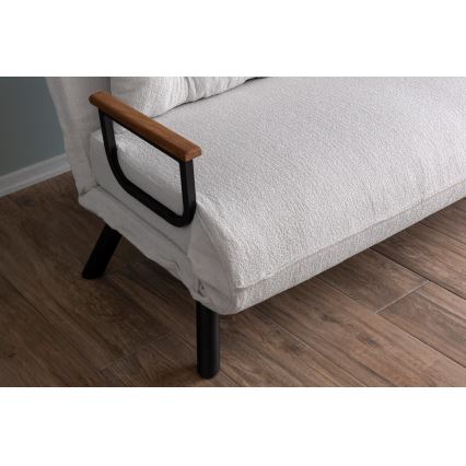 Двуместен разтегателен диван QIRA в бяло