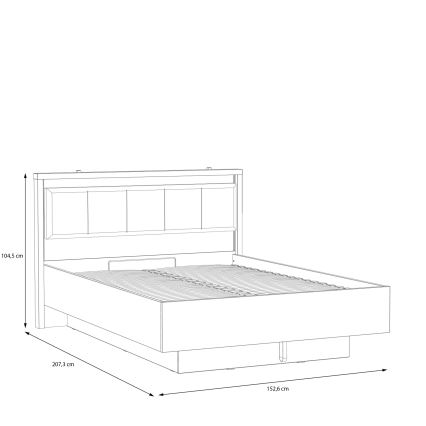 Двуспално легло с място за съхранение OREN 140x200 см кафяво/черно