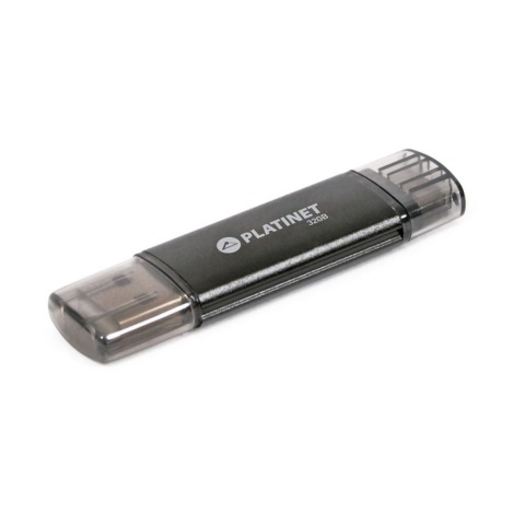 Двойна флашка USB + MicroUSB 32GB черна