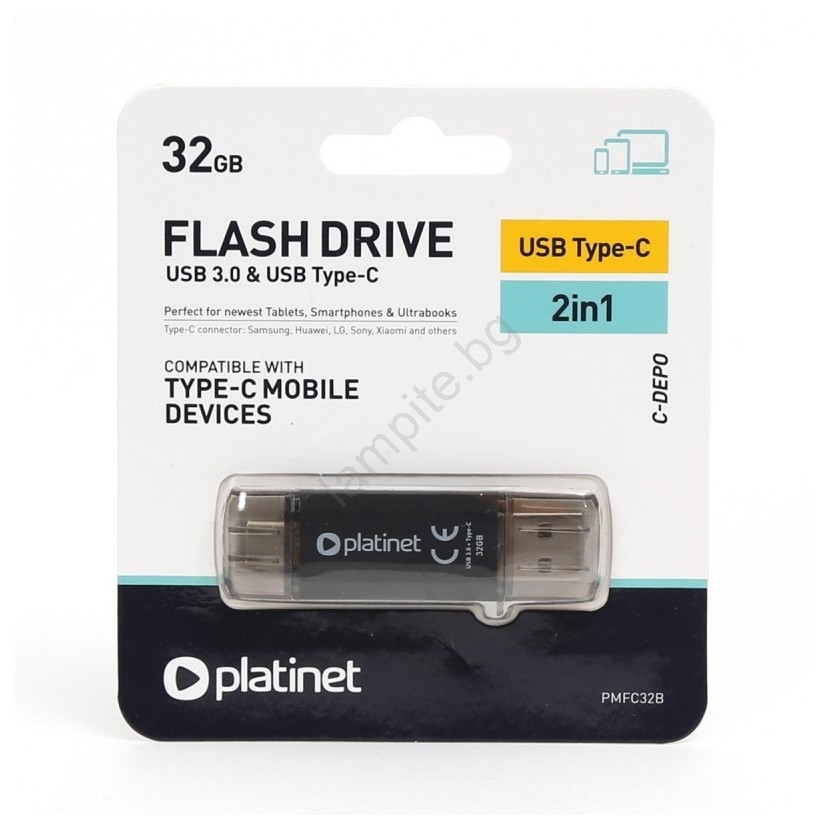 Двойна флашка USB + USB-C 32GB | Lampite
