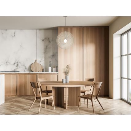 Дървен полилей на кабел 1xE27/60W/230V пр. 43,5 cm масив/шпон/бук/каучуково дърво