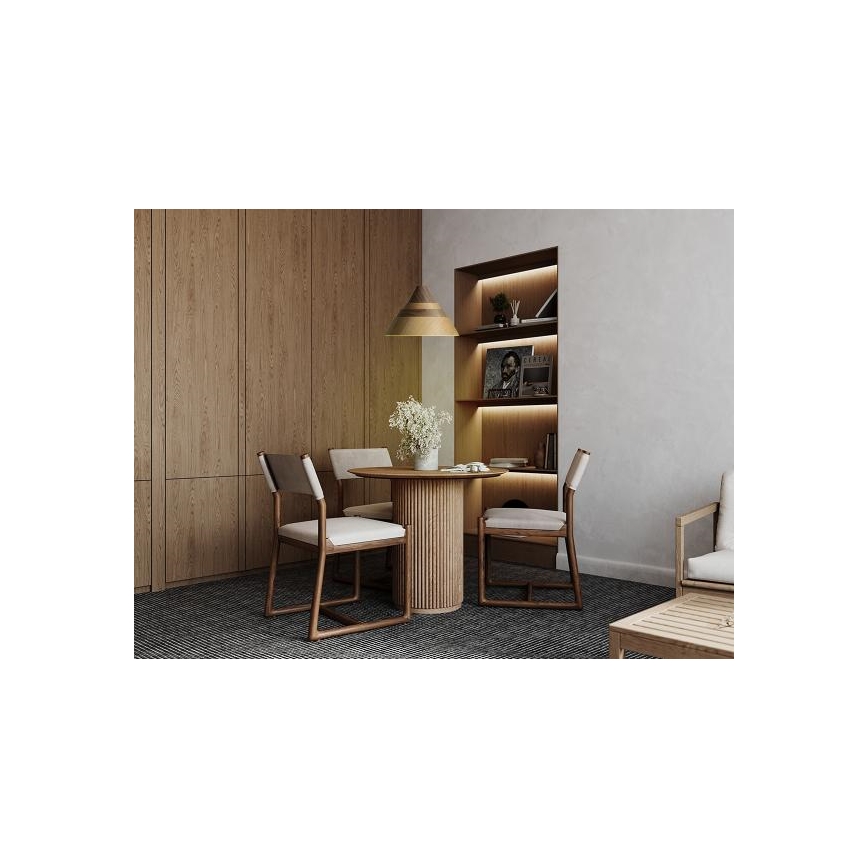 Дървен полилей на кабел 1xE27/60W/230V, Ø 33 см, масивна дървесина/дъб/орех/каучуково дърво