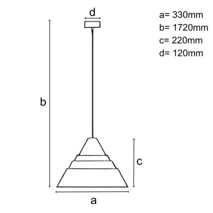 Дървен полилей на кабел 1xE27/60W/230V, Ø 33 см, масивна дървесина/дъб/орех/каучуково дърво