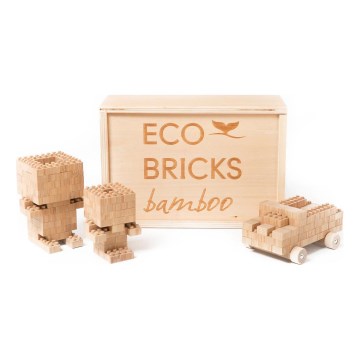 Дървен конструктор ECO BRICKS 145 бр.