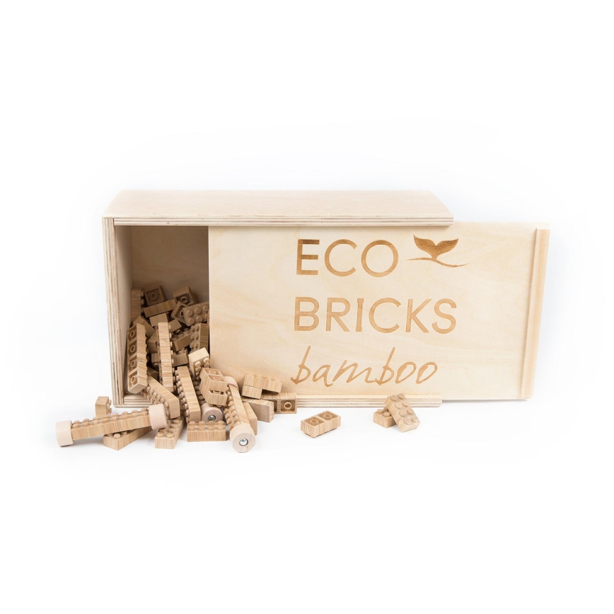 Дървен конструктор ECO BRICKS 145 бр.