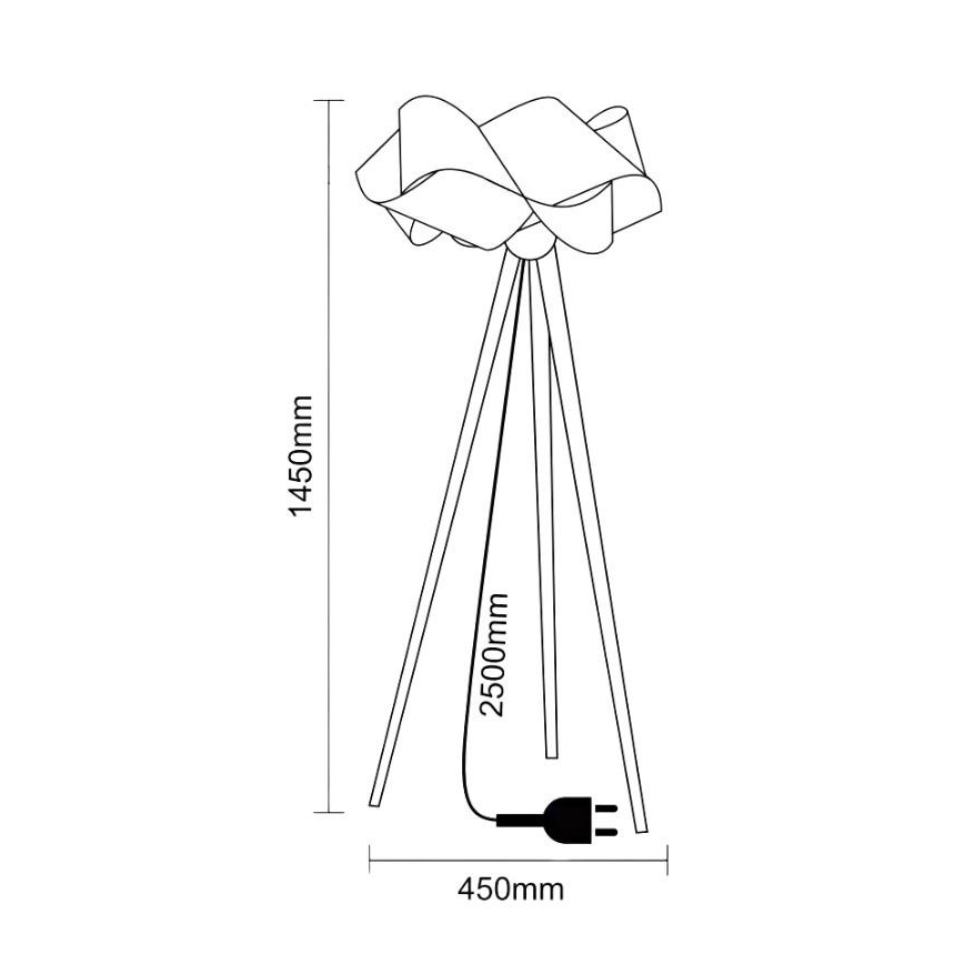 Дървена подова лампа 1xE27/60W/230V масив/фурнир/ясен