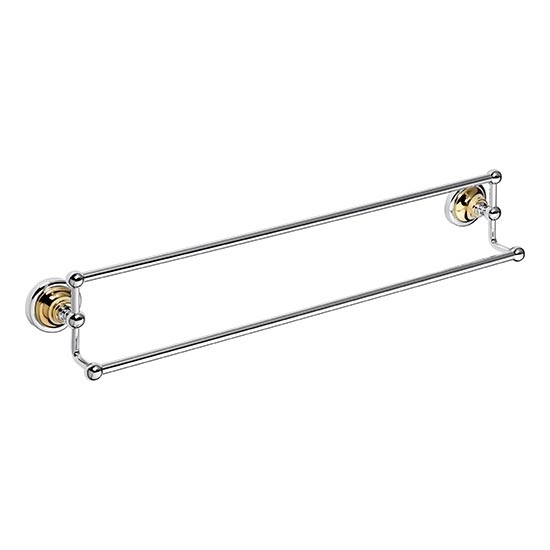 Държач за кърпи 66,5x12,5 см сребрист/златист