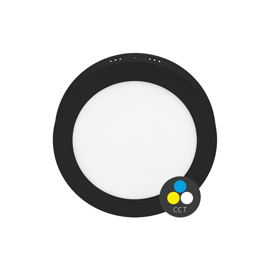 LED Плафониера LADA LED/12W/230V 3000/4000/6000K Ø 17 см черен