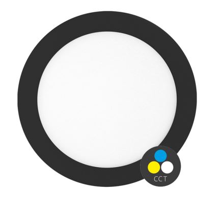 LED Лампа за вграждане в баня LADA LED/18W/230V 3000/4000/6000K Ø 22 см IP44 черен