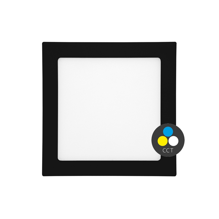 LED Лампа за вграждане в баня RAFA LED/12W/230V 3000/4000/6000K 17x17 см IP44 черен