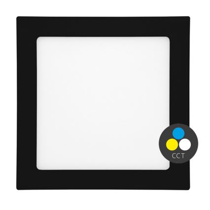 LED Лампа за вграждане в баня RAFA LED/18W/230V 3000/4000/6000K 22x22 см IP44 черен