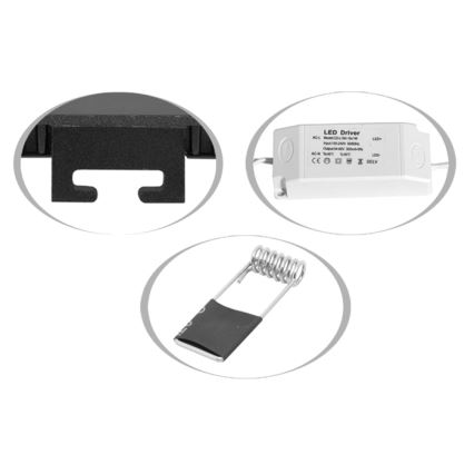 LED Лампа за вграждане в баня RAFA LED/18W/230V 3000/4000/6000K 22x22 см IP44 черен