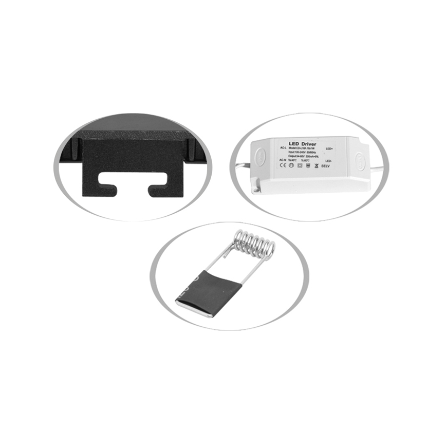 LED Лампа за вграждане в баня RAFA LED/18W/230V 3000/4000/6000K 22x22 см IP44 черен