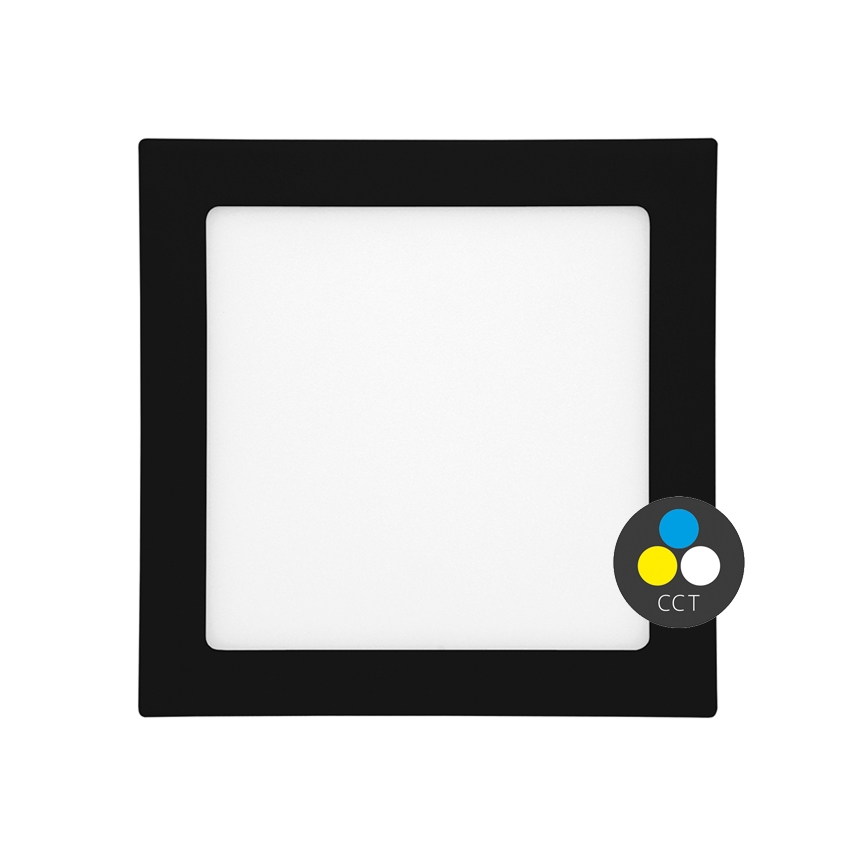 LED Лампа за вграждане в баня RAFA LED/18W/230V 3000/4000/6000K 22x22 см IP44 черен