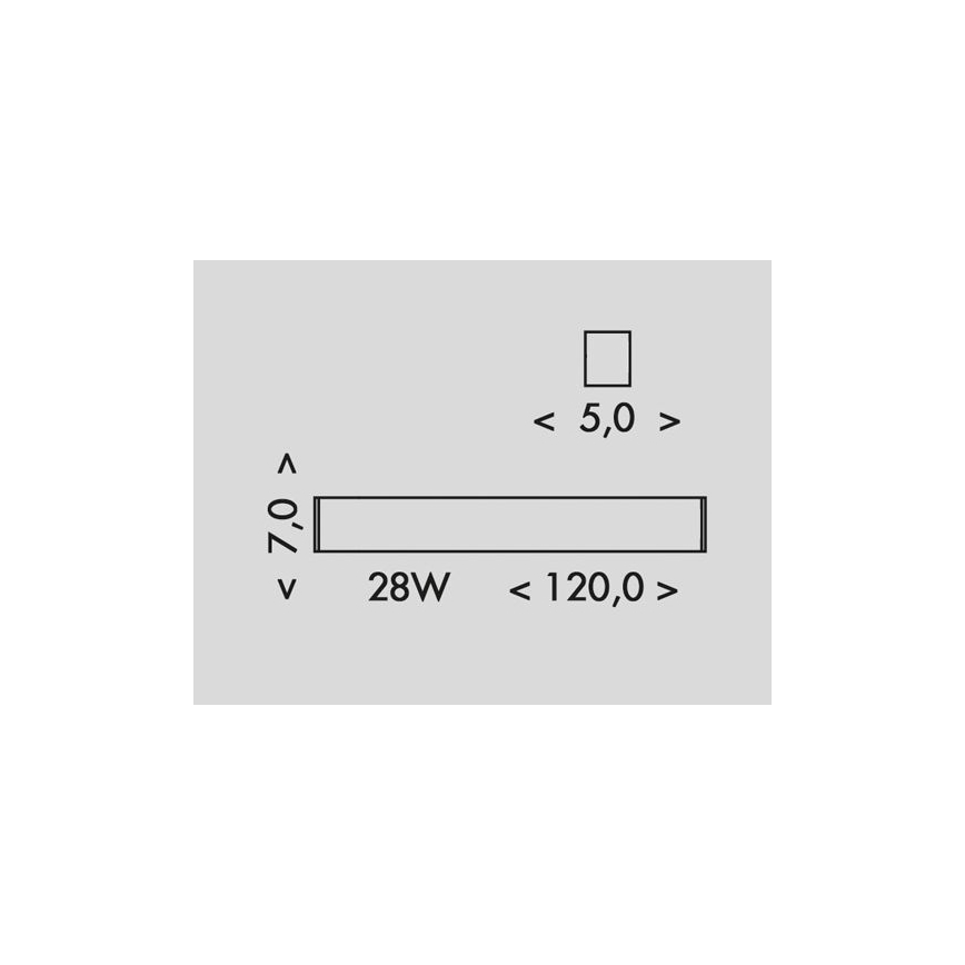 LED Плафониера DONAR LED/28W/230V 4000K 120 см черен
