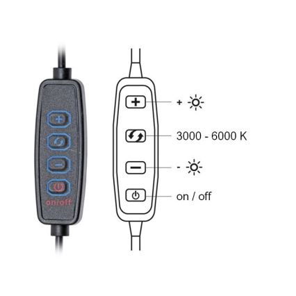 LED Димируема настолна лампа LIPA LED/10W/230V 3000-6000K черен