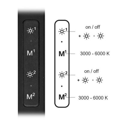 LED Димируема настолна лампа SPACE LED/8W + LED/11W/230V 3000-6000K черен