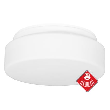 Екстериорна лампа за таван със сензор HECTOR 1xE27/60W/230V Ø 25 см IP44 опал бял