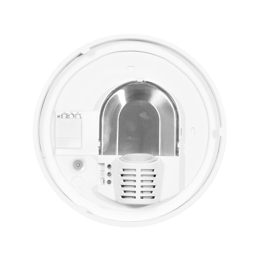 Екстериорна лампа за таван със сензор HECTOR 1xE27/60W/230V Ø 25 см IP44 опал бял
