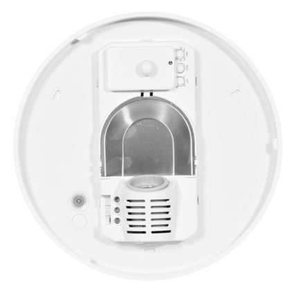 Екстериорна лампа за таван със сензор HECTOR 1xE27/60W/230V Ø 30 см IP44 опал бял