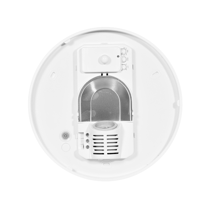 Екстериорна лампа за таван със сензор HECTOR 1xE27/60W/230V Ø 30 см IP44 опал бял