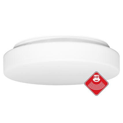 Екстериорна лампа за таван със сензор HECTOR 2xE27/60W/230V Ø 40 см IP44 опал бял