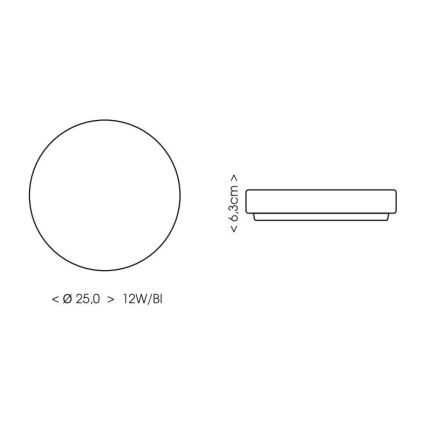 LED Плафон за баня LIRA LED/12W/230V 4000K Ø 25 cm IP44 бял