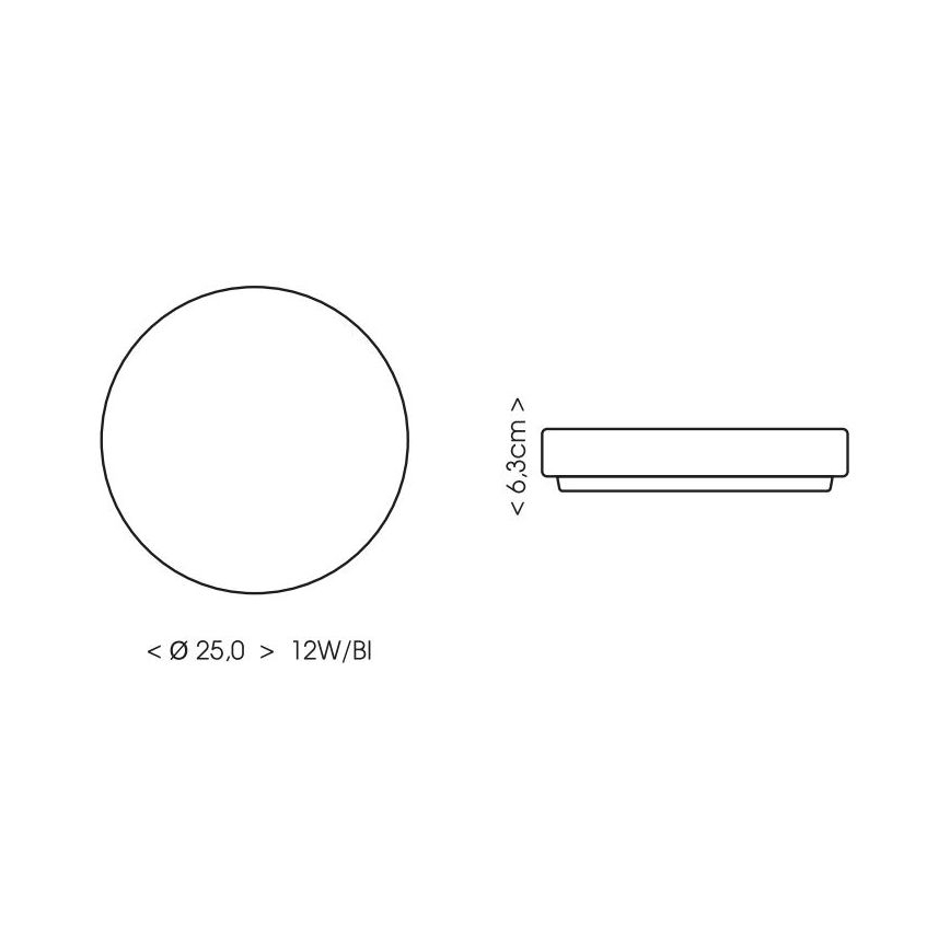 LED Плафон за баня LIRA LED/12W/230V 4000K Ø 25 cm IP44 бял