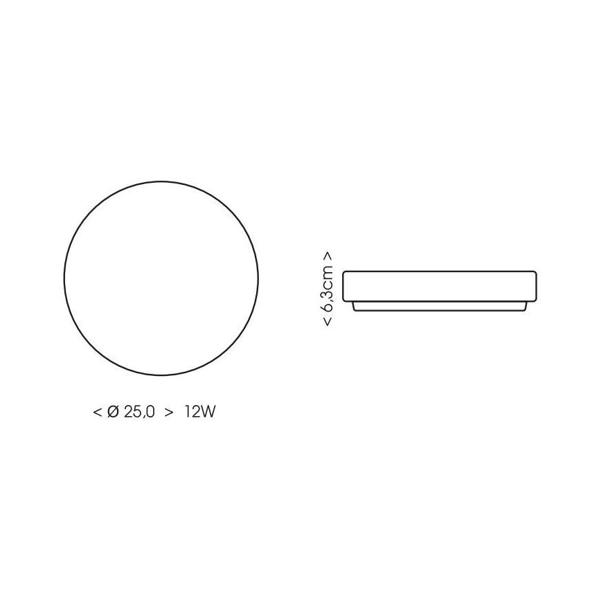 LED Плафон за баня LIRA LED/12W/230V 4000K Ø 25 cm IP44 черен
